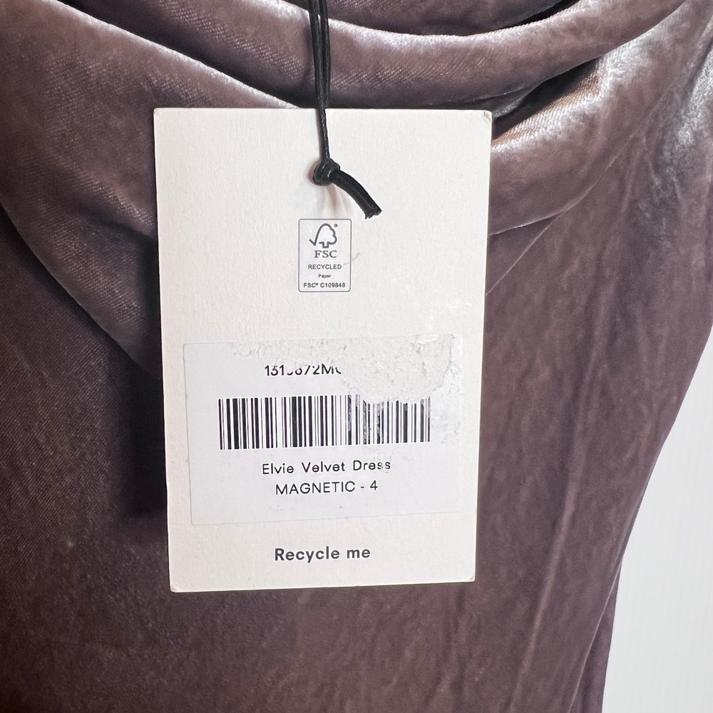 NWT REFORMATION Elvie Velvet Maxi Dress in Magnetic. Size 4 - Picture 10 of 10